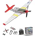 VOLANTEXRC P51D Mustang V2, 4-Channel Remote Controlled Aeroplane with 2.4GHz 4CH RC Aeroplane RTF for Beginners, Children and Adults, RC Tarpaulin Including USB Charging