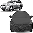 Sulfar 100% Water Resistant Car Body Cover Compatible with Mirror for Toyota Prado (Triple Stitched, Full Bottom Elastic, Dark Grey)