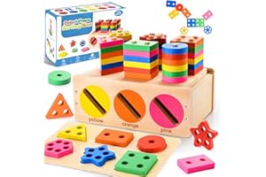GEEBIINY Giochi Montessori 1 2 Anni, Giochi Bambini 1 2 3 Anni Regali Bambini 1 2 Anno, Giocattoli Educativi Bambino 1 2 Anno Giochi Bimba 1 2 Anno Giochi Bambina 1 2 Anni Forma Colore Ordina Giocattoli