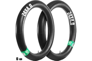 MOOVMOOV Chambre à air 24x4.0 - Lot de 2 - Fat Bike, Vélo VTT Gros Pneus - ETRTO 98-507/100-507/102-507 - Roue Large 24 Pouces