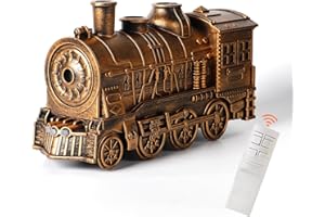 VIAIK Diffusore di Oli Essenziali a Forma di Treno, Diffusore di Aromaterapia a Nebbia Fredda 2 Luci e 2 Modalità di Nebbia, Spegnimento Automatico per Camera da Letto, Soggiorno Ultrasonic Aroma Diffuser