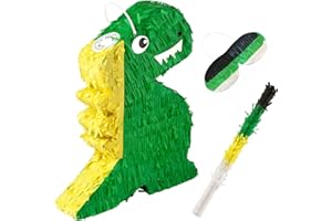 ANICEMOON Dino Pinata Set mit Augenbinde und Schläger Pinjatta Dino zum Aufhängen Ideal zum Befüllen Pinjata für Kinder Perfekt für Geburtstag Spiele Spass Hochzeit Deko (44 x 32 x 8 cm)