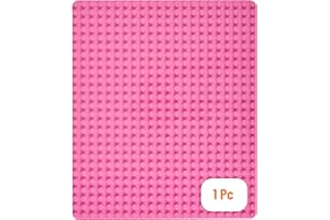 STRICTLY BRIKS Clever Creations - base per costruzioni impilabile - compatibile con tutte le principali marche - solo mattoncini a pioli grandi - 41,2 x 35 cm - rosa