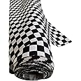 EU Fabric Chefs Check Fabric | Black and White Checked Upholstery Gingham Fabric | Buffalo Plaid Fabric Material by The Metre UK | Checkerboard Drill Fabric Cloth for Tablecovers (Black-Sample)