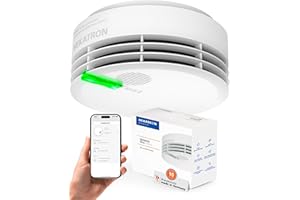 Hekatron Genius Plus – Rauchmelder 10 Jahre Batterie – Testsieger Stiftung Warentest – Made in Germany – inkl. 1x Klebepad – App-unterstützt – Feuermelder – mehrsprachig – 1 Stück