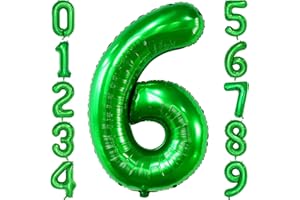 iefoah 40in Green Balloon Number 6, Helium Foil Mylar Number Balloon for Birthday Party Wedding Anniversary Decoration (Green, Number 6)