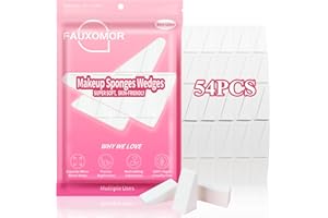 Fauxomor 54 Pz di Spugnette Trucco Beauty Senza Lattice per il Makeup, Mini Blender Triangolare Spugnetta, Cuneo di Spugna per Trucco per Fondotinta Liquido, Polvere, Crema, Unghie e Viaggio