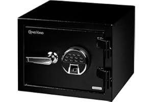 Genie Hand | Caja Fuerte Ignífuga con Apertura por Huella Dactilar, Combinación y Llaves, Cajas Fuertes de Seguridad con Cerradura Antibote 100% Acero Inoxidable