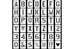 Fyihoxi 42 Stück Buchstaben Schablone, 1zoll/2,5cm Alphabet Schablonen Set, Wiederverwendbar Zahlen Schablonen, Sprühschablonen Buchstaben für Kunstzeichnungen Basteln DIY-Schreiben
