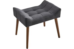 Atahome Dressing Table Stool Vanity Stool - Elegant and Comfortable Padded Makeup Dressing Table Chair for Bedroom Petunia (Anthracite)