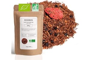 MES THÉS Rooibos Bio Baies Sauvages Fruits rouges - 100g (40 tasses) - Thé en vrac 100% Agriculture Biologique - Mes-Thés