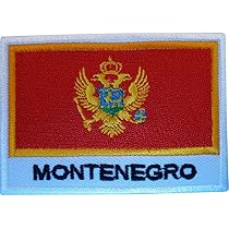 Patch Brodé Drapeau Du Monténégro - 7x3,5 Cm - Thermocollant - Fabriqué En Europe - 9