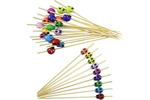 KEYIDO AWCIGG® 100 Pezzi Stuzzicadenti da Cocktail di Halloween Cranio, Stecchini per Aperitivo, 12 cm Halloween Bastoncini da Cocktail, Bar Festa a Tema Horror Cibo Bevande Decorazione