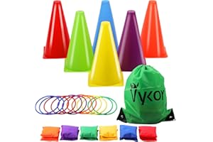 Vykor Cones Toss Bag Rings Bean Bag for Throwing Game Kids Play Equipment Set, Outdoor Garden Party Carnival Sports Day Toys Games for Kids Children & Adult