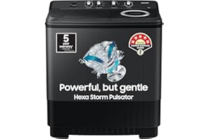 Samsung 9.5 Kg, 5 Star, Top Load Semi-Automatic Washing Machine (WT95A4260GD/TL, Air Turbo Drying, Dark Gray)