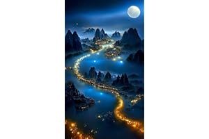 Taasmoog 5D Diamond Painting Kit Completo, 5D DIY Diamond Painting Kit Completo, Pittura Diamante Strass Ricamo a Punto Croce Painting per Decorazioni Casa(Stelle di Fantasia) (blu scuro)