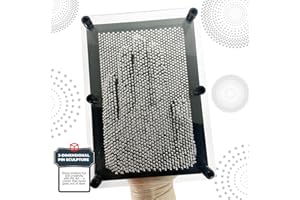 Mad Monkey Planche à Clous, Image de Clous 3D Pinart, Aiguilles pour Empreintes de Mains, Cadeaux de Physique, Planche à Clous pour Enfants, Noir, Argenté