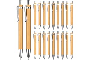 OSDUE Kugelschreiber Set, 20 Stück Bambus Kugelschreiber, Holzkugelschreiber für Schreiben, Journaling, Schule, Bürobedarf, Abschlussgeschenk