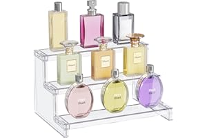 Lifewit 3-stufiger Klarer Display Ständer, 22,8 x 15,7 x 13 cm Kunststoff Schminktisch Organizer, Gestufter Präsentationsstand für Make-up/Figuren/Cupcake/Nagellack, Dekorieren Riser Display Regal