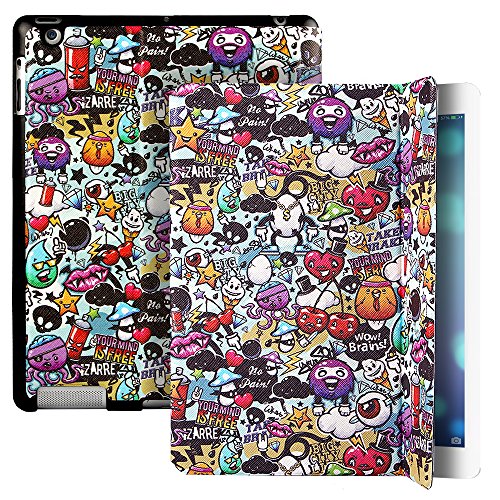 iPad 2 3 4 Hülle, ESR® Illustrator Series PU Ledertasche mit Auto aufwachen/Schlaf Funktion Schutzhülle für iPad 2/3/4 (Gekritzel) - 2