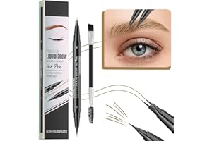 ZIPYEEOU Eyebrow Pencil, Dual Ended Eyebrow Pen, New Upgraded Waterproof Smudgeproof Eye Brow Pencil, Eyebrow Dye Tool with Brow Brush, for Natural Looking Defined Eyebrows