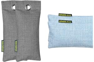 Fitness Mad Sports Odour Absorber | Shoe Deodoriser with Charcoal | Reusable, Multi Purpose Odour Neutralizer | Used for Gloves, Shoes and Bags | 500g Pair Air Purifier (Black)