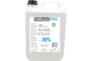 GEL IGIENIZZANTE MANI oltre il 70% di alcool + Aloe Vera - Tanica 5 litri + 20 salviette disinfettanti presidio medico chirurgico EVERCLEAN PRO