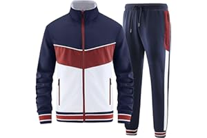 ANOTWENER Herren Trainingsanzüge Sets lässig lange Ärmel voller Reißverschluss Jacke und Jogginghose Jogginganzug Sport Outfits