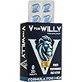 V for Willy | Supplement for Men | Blue 20 Stamina & Energy Tablets | Pills for Men UK | Fast-Acting Tribulus Terrestris Herbal Supplements for Enhanced Performance & Stamina | Korean Ginseng