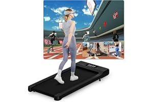 DeerRun Raceable Walking Pad Adatto a Dispositivi High-tech, Tapis Roulant Sotto la Scrivania da 159 kg con Controllo APP, Tapis Roulant Elettrico con Accompagnatori AI e Gare Multi Corridore