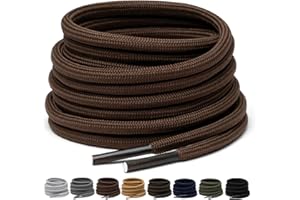 ‎PUZEAM Puzeam 2 Paar Arbeit Schnürsenkel - 4 mm, Outdoor Wandern Schuhe Runde Schnürsenkel, Starke für Turnschuhe