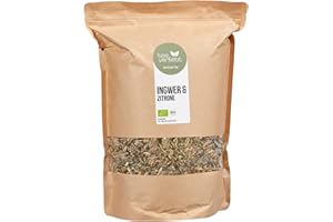 FRUTEG Organic Green Tea Sencha Ginger & Cytryna | Loser Green Tea | Typowa Sencha z łagodzącym imbirem i owocową cytryną | Z certyfikowanego rolnictwa ekologicznego | 1 kg |. 1000 G.