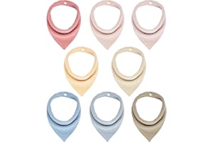 JOPEE Baby Dreieckstuch Lätzchen, Weiche & Absorbierende Musselin Halstücher Lätzchen mit Verstellbares Druckknopf, Musselin Baby Spucklätzchen, Sabberlätzchen für Jungen, Mädchen, Kleinkinder, Kinder