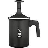 Bialetti Tutto Crema Milchaufschäumer 3 Tassen mit Doppelsieb für einen stabilen Milchschaum, 0.5 L, schwarz
