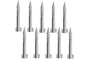 VAILEAL 10 Pack Railway Sleeper Brackets, Heavy Sleeper Pile Frame, Sleeper Brackets, Railway Sleeper Brackets for Garden, Galvanised Steel Jagged Fence Post Brackets for Garden Timber Planter Garden Beds