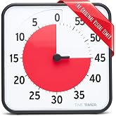 TIME TIMER ORİJİNAL Medium 19x19cm - 60 Dakika G&ouml;rsel Analog Zamanlayıcı Saat - İsteğe Bağlı Akustik Alarm (Ses Kontrol&uuml;) Y&uuml;k