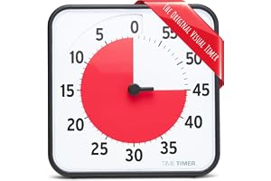 Time Timer ORIGINAL Medium 19 x 19 cm – 60 minuter visuell analog timer klocka – tillval akustiskt larm (högtrycksregulator) inget högt tickande; tidshanteringsenhet