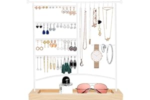 Unipampa Organizador de Joyas, Expositor de Pendientes, Soporte de exhibición de Joyería, para Collares, Brazaletes, Anillos