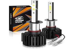 Pulilang Lampadine H1 LED, H1 LED Lampadina 60W 12000LM 6500K Bianco, IP65 Estremamente Luminoso 300% Più Luminosa Della Lampadina Alogena, Per Fari Anabbaglianti Abbaglianti Auto Moto 12V, 2 lampade