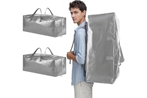 Foyer Nuage Sacs Déménagement Pliable avec Sangles et Poignées Solides, Grand Sac Rangement Vêtements,Grands Sacs de Rangement,Sacs XXL pour Maison,Voyage,sous Le Lit,Couettes (Gris,71x33 x31cm,2PCS)