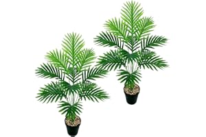 AIVORIUY Planta Artificial Falsa Areca Palmera Grande Arbol Artificial Plastico Monstera con Maceta Interior y Exterior Hogar Salon Dormitorio Balcón Moderno Boda Oficina Decorativas Verde 65cm