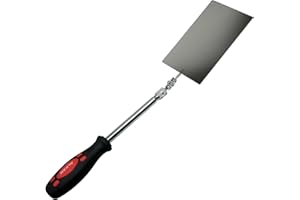 ALKAN Miroir d'inspection télescopique XXL en acier inoxydable de qualité professionnelle - Dimensions du miroir : 150 x 90 mm (rectangle) - Longueur totale : 1240 mm - Miroir de surveillance / de contrôle