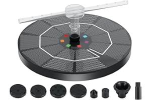 vvhippo Fontana Solare 2,5W, Pompa Solare per Fontana, Pompa Solare per Laghetto con 8 Effetti e 8 Luci Led Colorate, Fontana Solare da Giardino Esterno per Giardino, Bagno di Uccelli, Stagno