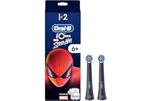 Oral-B iO Kids Marvel Spiderman Electric Toothbrush Head for Age 6+, Gentle on Wobbly Teeth and Gums for Cleaner Teeth, Pack of 2
