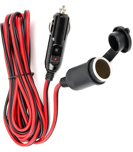 GUNGY 1M Rallonge Allume Cigare 12 V/24 V Prise Allume Cigare Mâle Avec Interrupteur ON/OFF 14 AWG Câble D'extension Alimentation Avec Fusible 15A Pour Voiture Camion Bateau