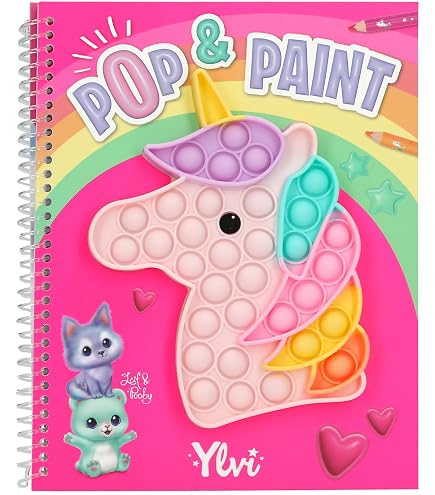 Depesche 13165 TOPModel - Livre de coloriage de Poche de Taille Pratique avec 120 Pages pour créer des Tenues, Cahier de coloriage avec Planche d' autocollants et Reliure à Spirale