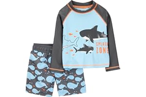 Simple Joys by Carter's Baby-Jungen Swimsuit Trunk and Rashguard Rash-Guard-Set