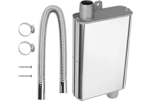 Inscrip Exhaust Pipe Silencer Muffler Kit, 24mm Exhaust Pipe Silencer Muffler, Upgraded Muffler with 60cm Exhaust Hose For Generator, Stainless Steel Exhaust Pipe for Air Diesel Hose Heating (60CM)