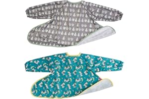 Tidy Tot Baberos para la diversificación alimentaria. Babero básico de manga larga. El babero impermeable se adhiere a la bandeja de manga larga.