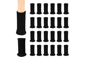 Ezprotekt 24pcs de Chaussette Chaise pour Pieds de Chaise, Pieds de Meubles, Patins Antidérapants pour Convient aux Pieds de Chaise de 1 "à 2" de Diamètre (Noir)